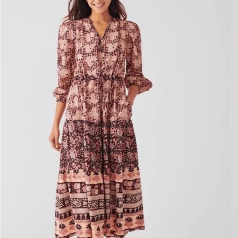 Faherty Size Small, Block Print Dress - image 1